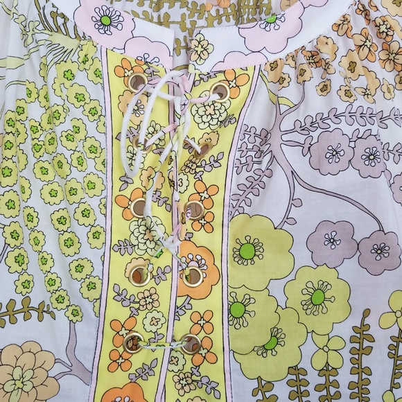 Trina Turk Chirp Blouse Small Floral Tunic Small - Picture 5 of 8